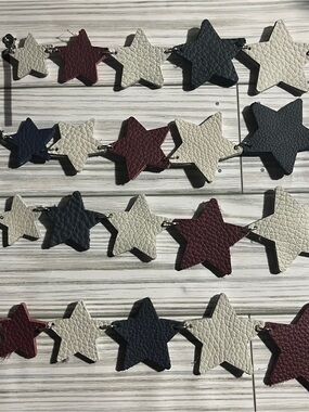 Leather Star Bracelet Set of 4 Patriotic jewelry Navy/Red/Cream Mothers Day gift